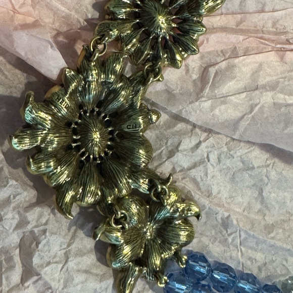 Heidi Daus Blue and Gold Floral Necklace - Picture 5 of 6